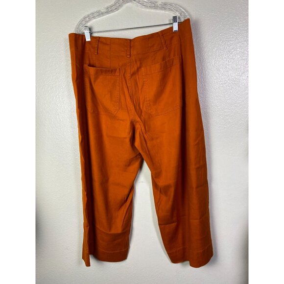 Anthropologie Orange Wide Leg Pants - Picture 2 of 16